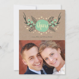 Antler, Berries und Pine Holiday Foto Card Feiertagskarte