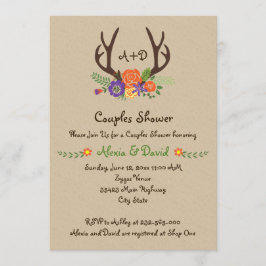 Antler & Blume Hochzeitskameraden Duschen Einladung
