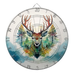 Antler Deer forest trees Dartscheibe