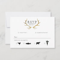 Antler en or rustique | Elégant RSVP
