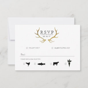 Antler en or rustique Elégant RSVP