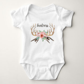 Antler Floral Baby Outfit Strampler