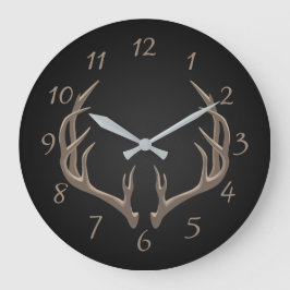 Antler Illustration Große Wanduhr