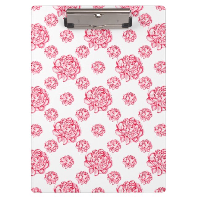 Antler mit Blumen Klemmbrett (Vorderseite)