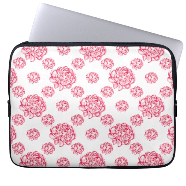 Antler mit Blumen Laptopschutzhülle (Vorderseite)