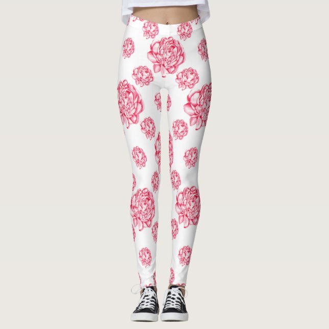 Antler mit Blumen Leggings (Vorderseite)