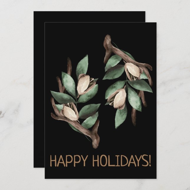 Antler mit grüner Verzweigung Postkarte (Vorne/Hinten)