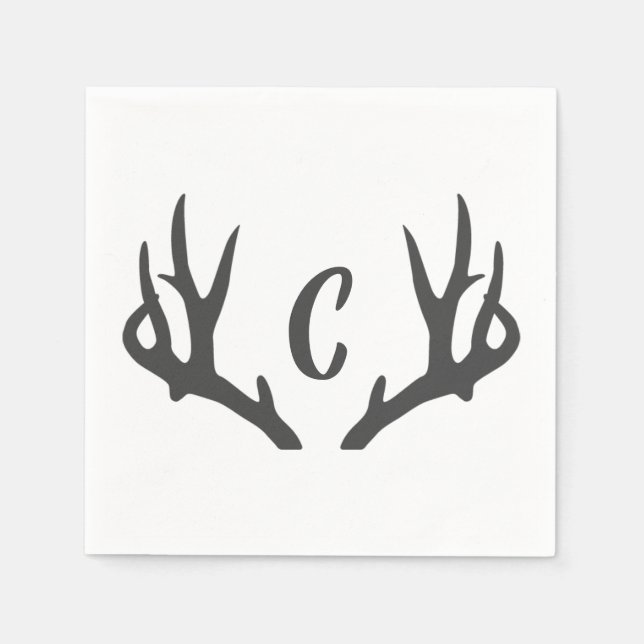 Antler Monogram Serviette (Vorderseite)
