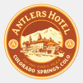 AntlerHotel Runder Aufkleber
