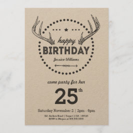Antlers Anniversaire Retro inspiré Invitation