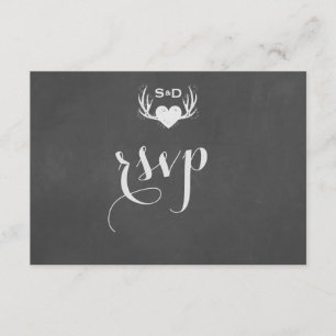 Antlers & Coeur Tying The Knot Wedding RSVP