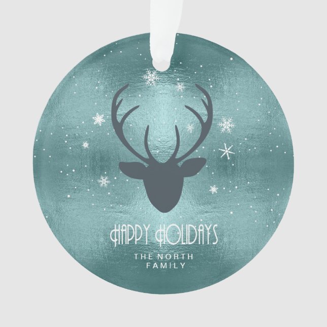 Antlers de cerfs Silhouette et flocons de neige Tu (devant)