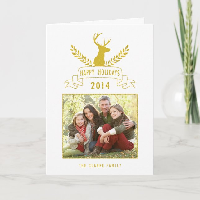 Antlers de vacances | Carte de voeux de vacances (Devant)