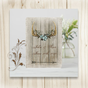 Antlers et Faire-part de mariage rustique Rose