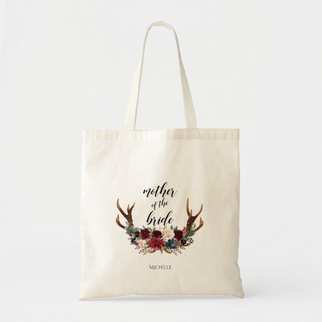 Antlers Floral Brautparty | Mutter der Braut Tragetasche (Vorne)
