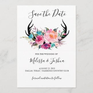 Antlers Rustiques Enregistrer La Carte Date