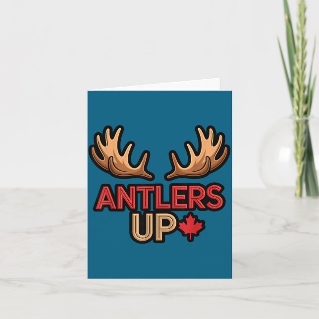 Antlers Up Canadian Pride Funny Canada Flag Moose  Karte (Vorderseite)