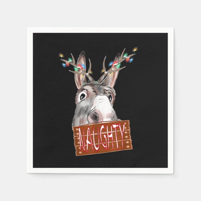 Antlights Lights Naughty Sign Funny Christmas Donk Serviette (Vorderseite)