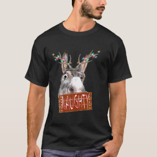 Antlights Lights Naughty Sign Funny Christmas Donk T-Shirt