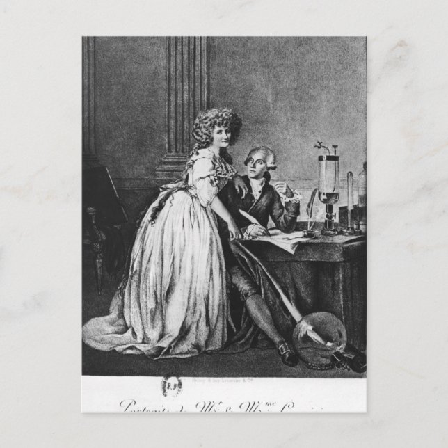 Antoine Laurent Lavoisier und seine Ehefrau Postkarte (Vorderseite)