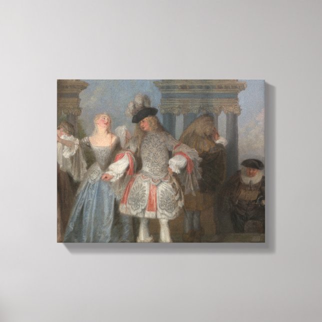 Antoine Watteau - Die französischen Komiker Leinwanddruck (Vorderseite)