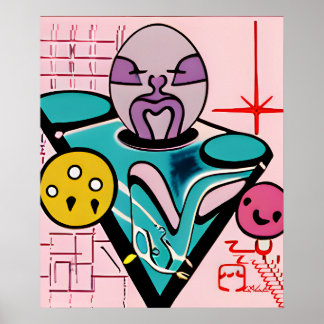 Anton LaVey am Popcorn-Tisch Poster