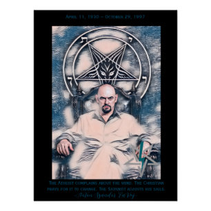 Anton LaVey Poster mit Daten und Zitat! (Ver 2)