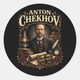 Anton Tschechow Runder Aufkleber