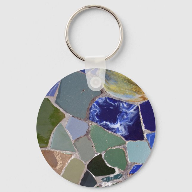 Antoni Gaudi Blue Mosaics Schlüsselanhänger (Vorderseite)