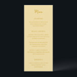 Antonia Butter Yellow Elegant Wedding Menükarte<br><div class="desc">Elegante Hochzeitsmenüs mit einem einfachen Design mit Skript- und Serif-Schriftart.</div>