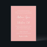 Antonia Coral Pink Elegant Wedding Einladung<br><div class="desc">Elegante Hochzeitseinladungen mit einem einfachen Design mit Skript- und Serif-Schriftart.</div>