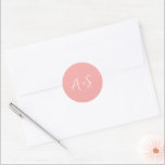 Antonia Coral Pink Elegant Wedding Runder Aufkleber<br><div class="desc">Elegante Hochzeitsaufkleber mit einem einfachen Design mit Ihrem Monogramm in einem Script-Schriftart.</div>