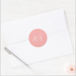 Antonia Coral Pink Elegant Wedding Runder Aufkleber<br><div class="desc">Elegante Hochzeitsaufkleber mit einem einfachen Design mit Ihrem Monogramm in einem Script-Schriftart.</div>