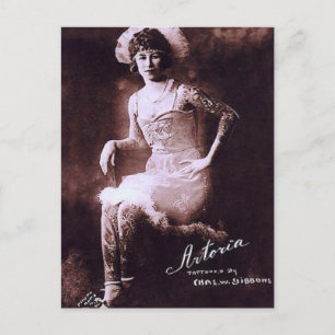 Antonia, die Tätowierte Dame Postkarte