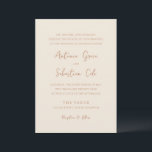 Antonia Earthy Neutrals Elegant Wedding Einladung<br><div class="desc">Elegante Hochzeitseinladungen mit einem einfachen Design mit Skript- und Serif-Schriftart.</div>