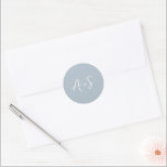 Antonia Powder Blue Elegant Wedding Runder Aufkleber<br><div class="desc">Elegante Hochzeitsaufkleber mit einem einfachen Design mit Ihrem Monogramm in einem Script-Schriftart.</div>