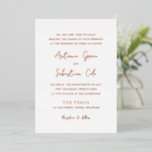 Antonia Rose Gold Elegante Hochzeit Folieneinladung<br><div class="desc">Elegante Hochzeitseinladungen mit einem einfachen Design mit Skript- und Serif-Schriftart.</div>