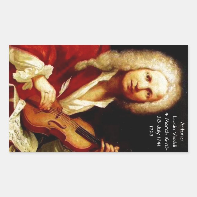 Antonio Lucio Vivaldi 1723 Rechteckiger Aufkleber (Vorderseite)