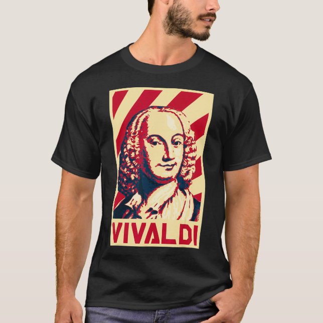 Antonio Vivaldi Retro Music Propaganda  T-Shirt (Vorderseite)