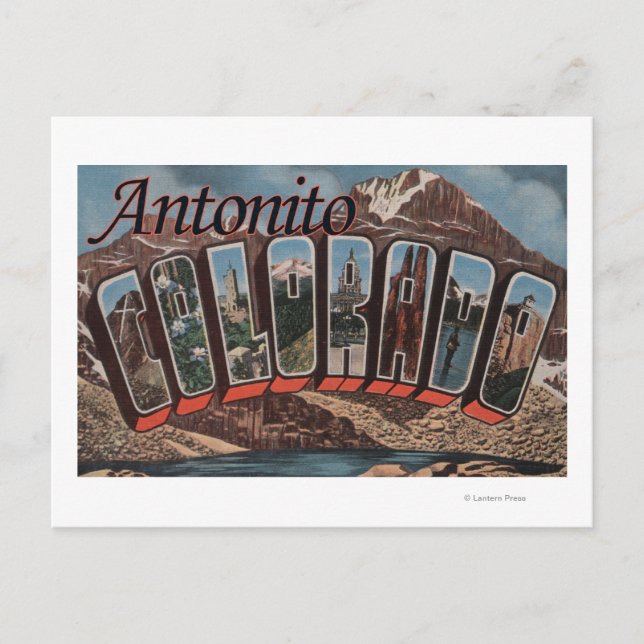 Antonito, Colorado - Große Buchstabenszenen Postkarte (Vorderseite)