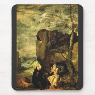 Antonius der Große und Paulus von Theben Mousepad