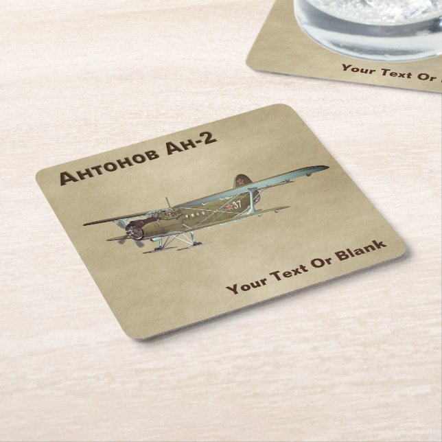 Antonov An-2-Glass-Untersetzer Rechteckiger Pappuntersetzer (angewinkelt)