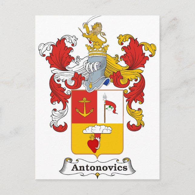 Antonovics-Familienwappen Postkarte (Vorderseite)