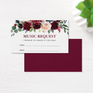 Antrag auf Hochzeit Burgund Blue Floral Music Song