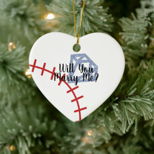Antrag-Schmuck - Wirst du mich heiraten Baseball-R Keramik Ornament