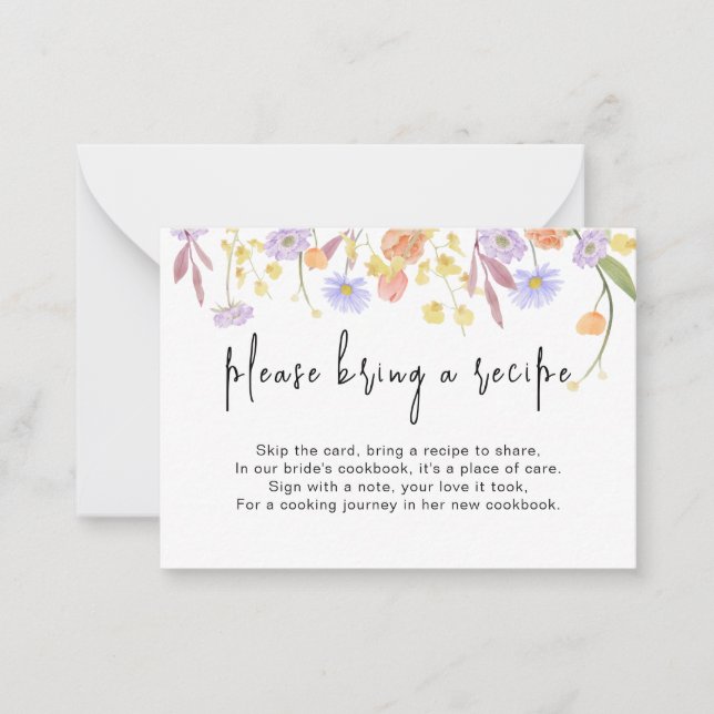 Antragsformular für das Brautparty Wildblume Mitteilungskarte (Vorderseite)