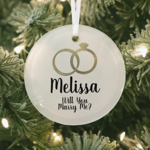 Antragsschmuck - Wirst du mich heiraten Ring Ornament Aus Glas