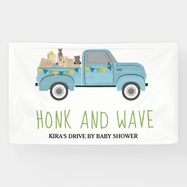 Antrieb mit Baby Showkopf & Wave Blue Truck Banner (Horizontal)