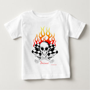 Antrieb! Schädel, gekreuzte Knochen, Flaggen Baby T-shirt