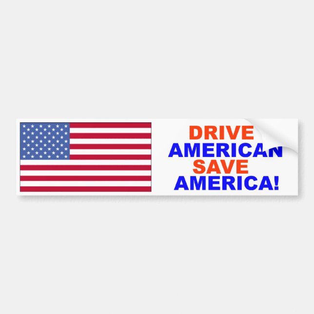 Antriebs-Amerikaner retten Amerika-Autoaufkleber Autoaufkleber (Vorne)